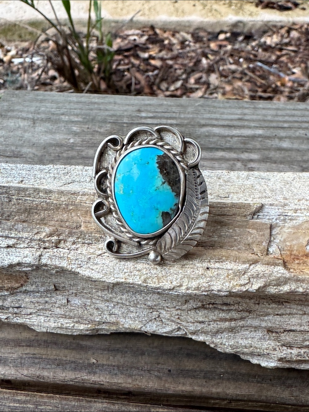 Native American Sterling SIlver Ring with Turquoise